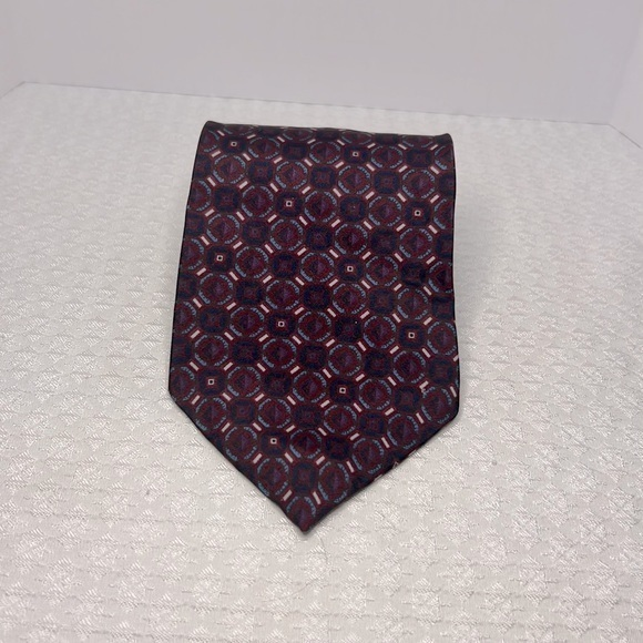 Oscar de la‎ Renta Neckwear Couture Collection purple and blue circle pattern - Picture 1 of 4